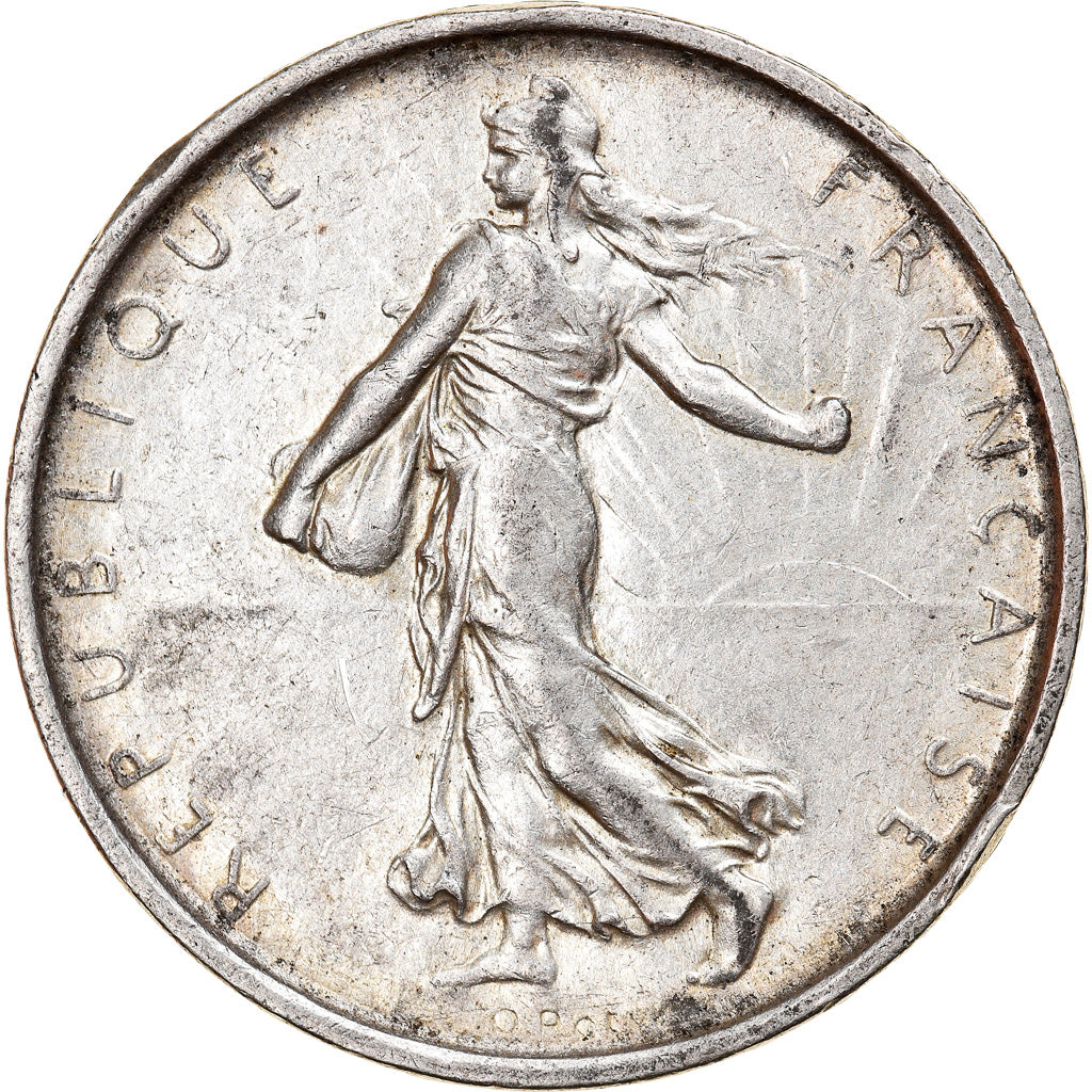 Moneda, Francia, Semeuse, 5 Francs, 1968, MBC+, Plata, KM:926, Gadoury:770