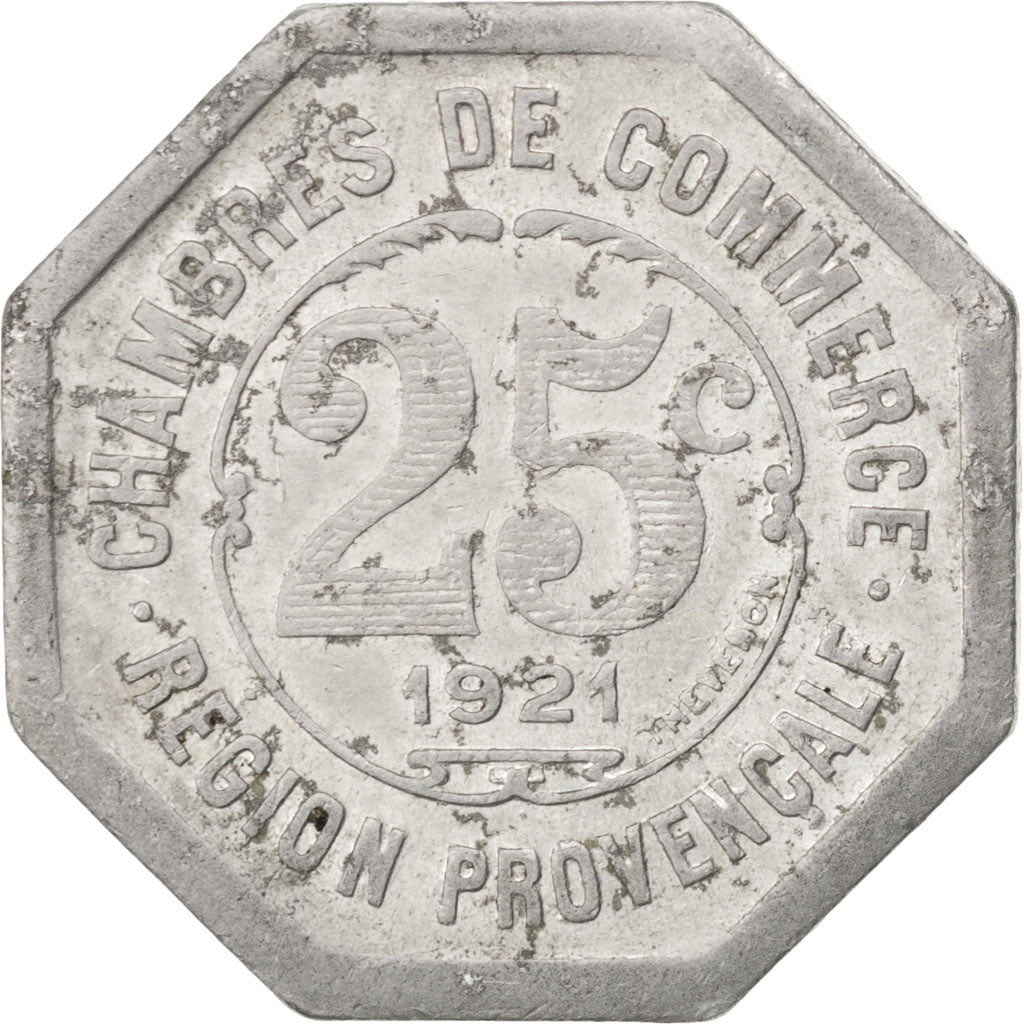 France, 25 Centimes, 1921, EF(40-45), Aluminium, Elie #10.8, 1.48