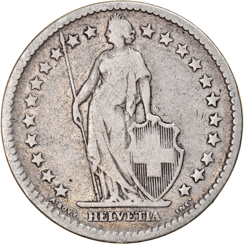 Moneta, Svizzera, 2 Francs, 1878, Bern, MB+, Argento, KM:21