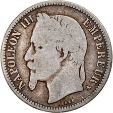 Moeda, França, 1 Franc, 1867, Paris, VF(20-25), Prata, KM:806.1, Gadoury:463