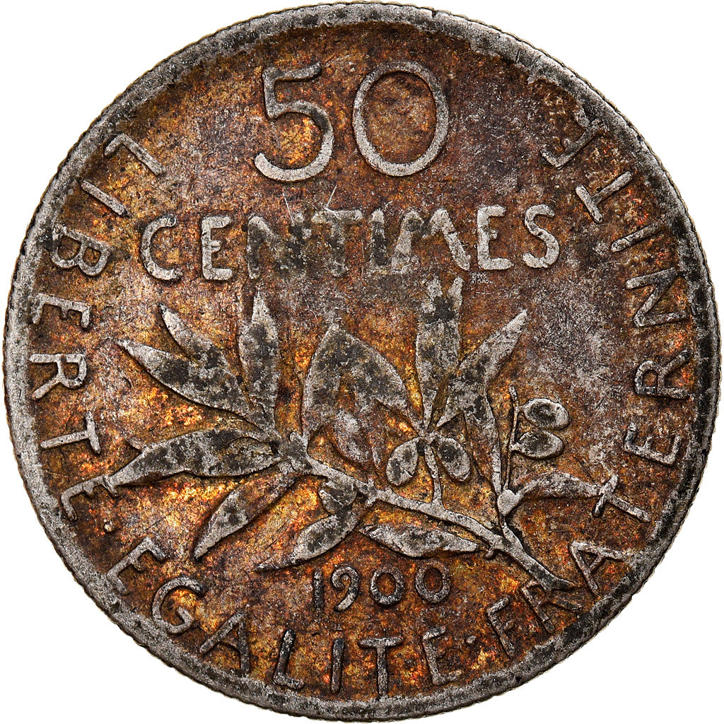 Coin, France, Semeuse, 50 Centimes, 1900, Paris, VF(30-35), Silver, KM:854