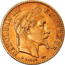 Moeda, França, Napoleon III, 10 Francs, 1865, Paris, AU(50-53), Dourado