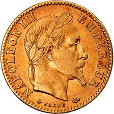 Moneta, Francia, Napoleon III, 10 Francs, 1865, Paris, BB+, Oro, KM:800.1