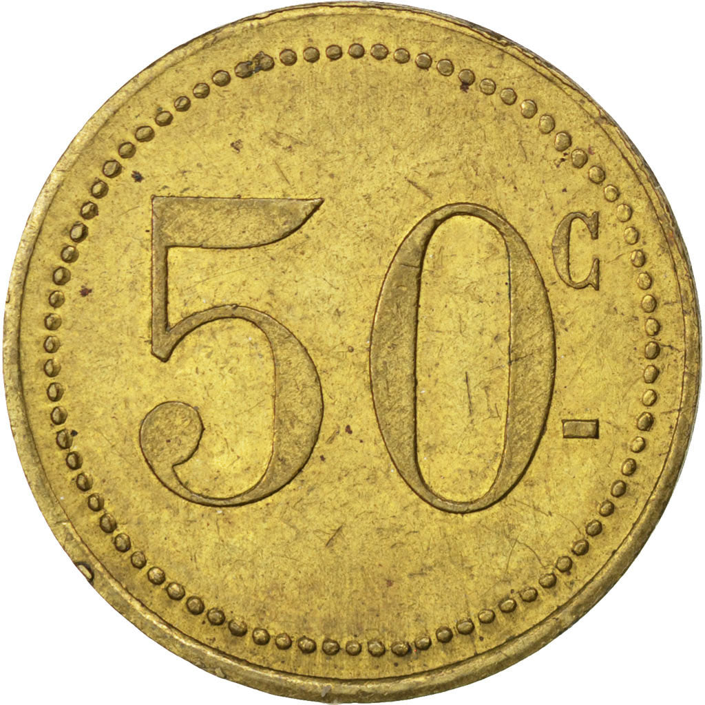 France, 50 Centimes, AU(50-53), Brass, Elie #35.1, 3.49