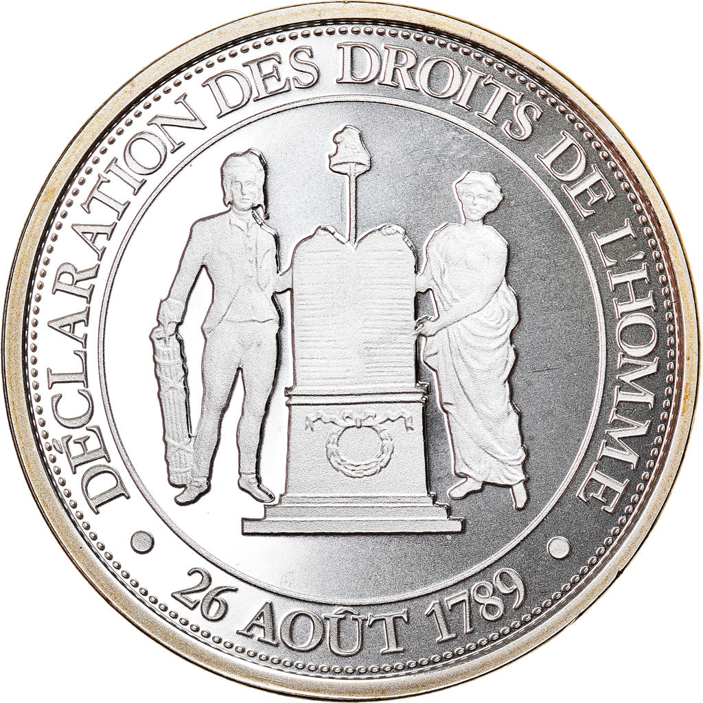 Frankrijk, Medaille, Déclaration des Droits de l'Homme, 1989, UNC, Zilver