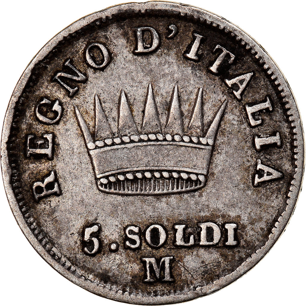 Münze, Italien Staaten, KINGDOM OF NAPOLEON, Napoleon I, 5 Soldi, 1813, Milan