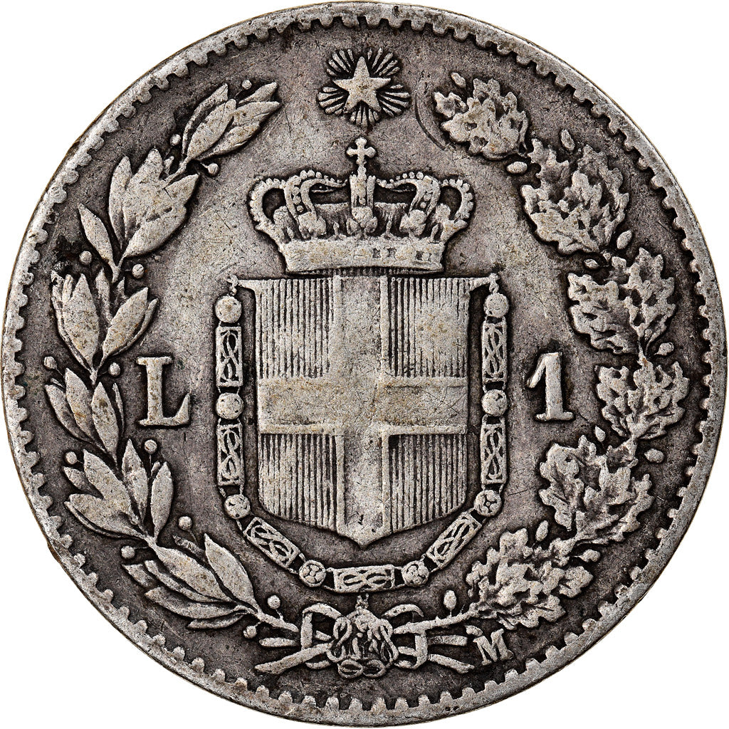 Munten, Italië, Umberto I, Lira, 1887, Milan, FR+, Zilver, KM:24.2