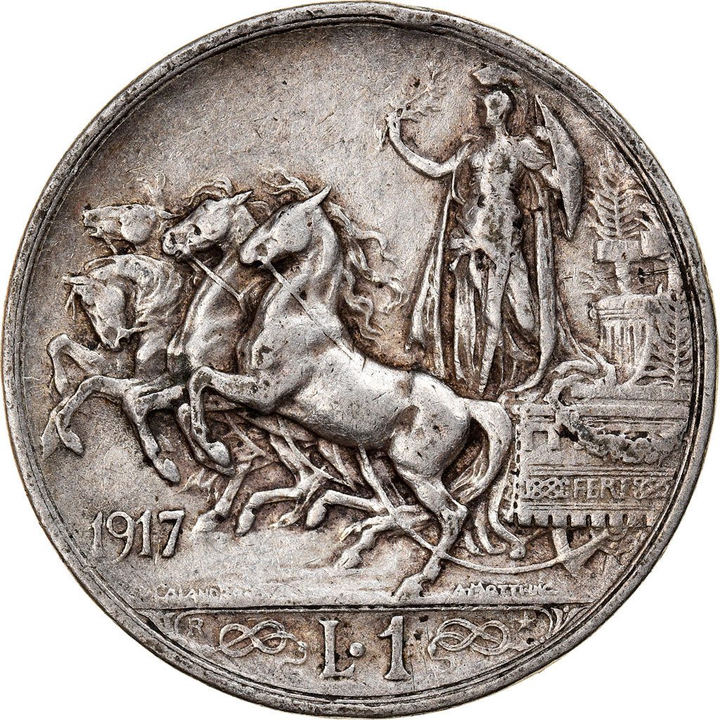Moneta, Italia, Vittorio Emanuele III, Lira, 1917, Rome, BB, Argento, KM:57