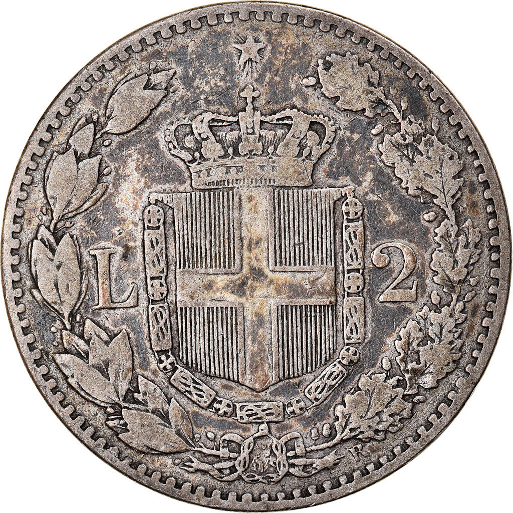 Monnaie, Italie, UMBERTO I RE D'ITALIA, 2 Lire, 1886, Rome, TB+, Argent