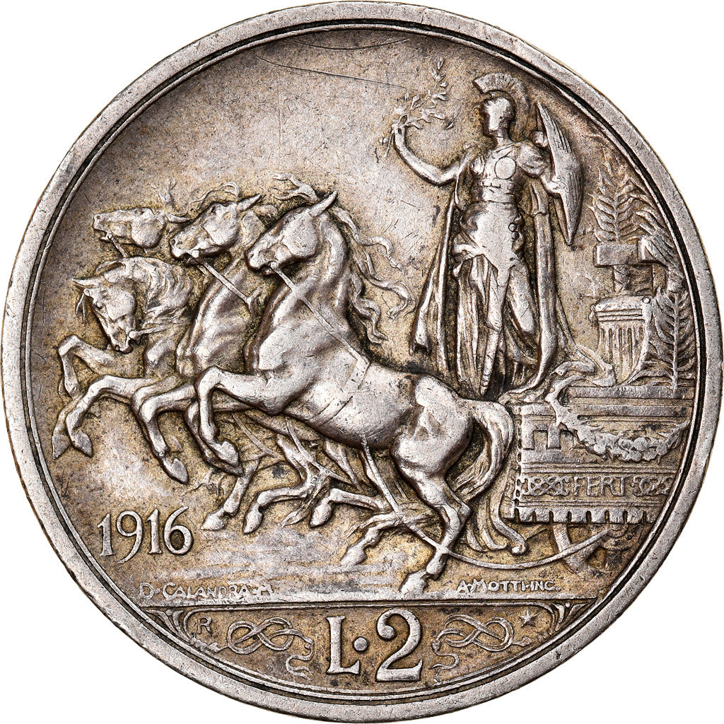 Münze, Italien, Vittorio Emanuele III, 2 Lire, 1916, Rome, SS, Silber, KM:55