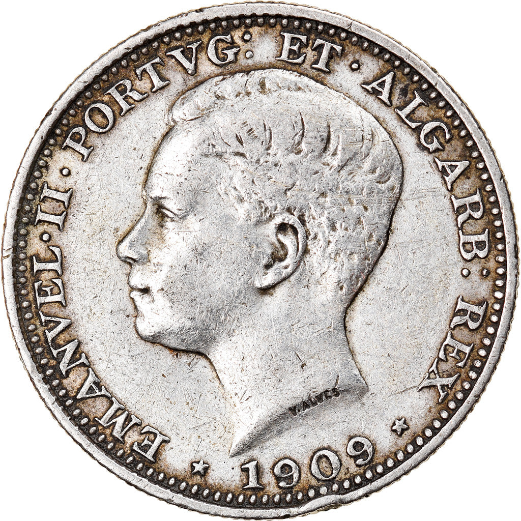 Moneta, Portogallo, Manuel II, 200 Reis, 1909, Paris, BB, Argento, KM:549
