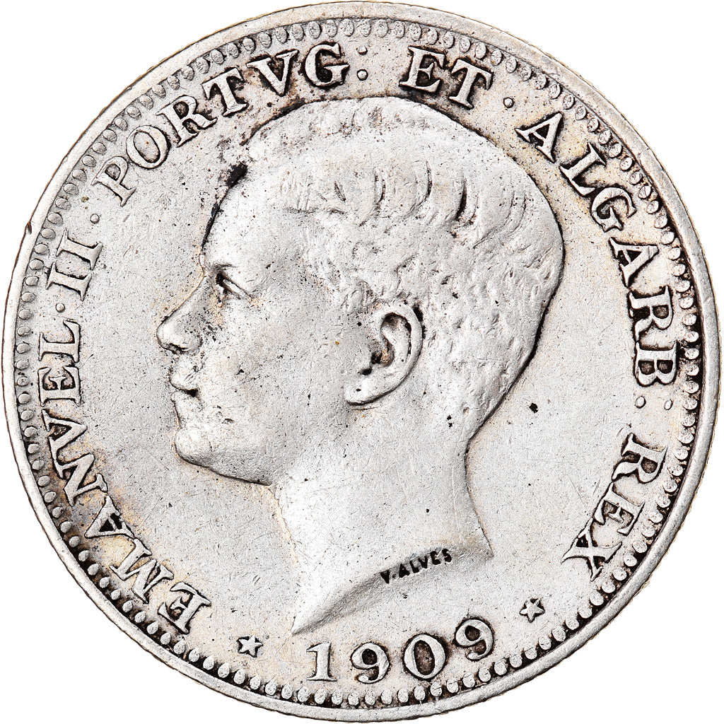 Coin, Portugal, Manuel II, 200 Reis, 1909, Paris, EF(40-45), Silver, KM:549
