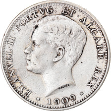 Coin, Portugal, Manuel II, 200 Reis, 1909, Paris, EF(40-45), Silver, KM:549