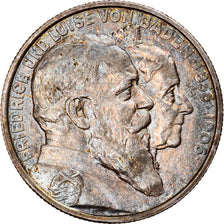 Monnaie, Etats allemands, BADEN, Friedrich I, 2 Mark, 1906, SUP, Argent, KM:276