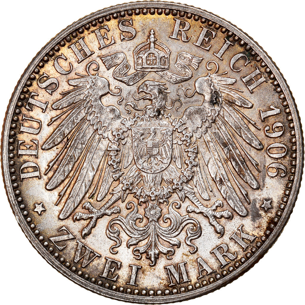 Monnaie, Etats allemands, BADEN, Friedrich I, 2 Mark, 1906, SUP, Argent, KM:276