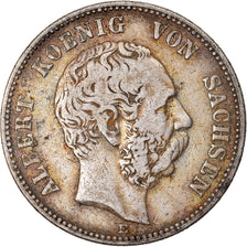 Munten, Duitse staten, SAXONY-ALBERTINE, Albert, 2 Mark, 1888, FR+, Zilver