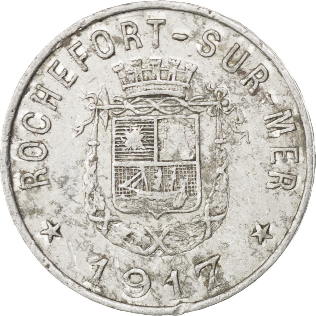 France, 5 Centimes, 1917, EF(40-45), Aluminium, Elie #10.1, 0.76