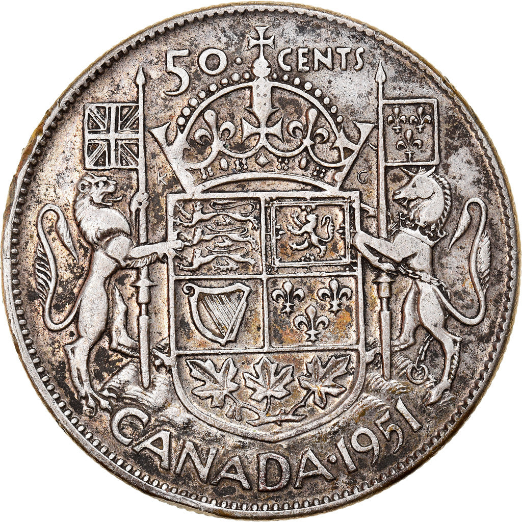 Münze, Kanada, George VI, 50 Cents, 1951, Royal Canadian Mint, Ottawa, SS+