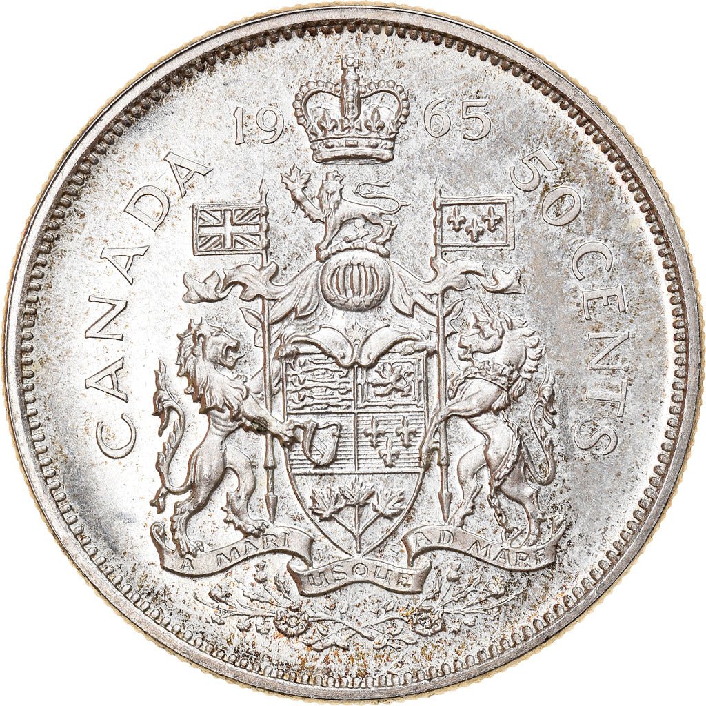 Moneta, Canada, Elizabeth II, 50 Cents, 1965, Royal Canadian Mint, Ottawa, SPL
