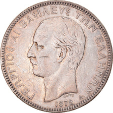 Moneta, Grecia, George I, 5 Drachmai, 1875, Paris, BB, Argento, KM:46
