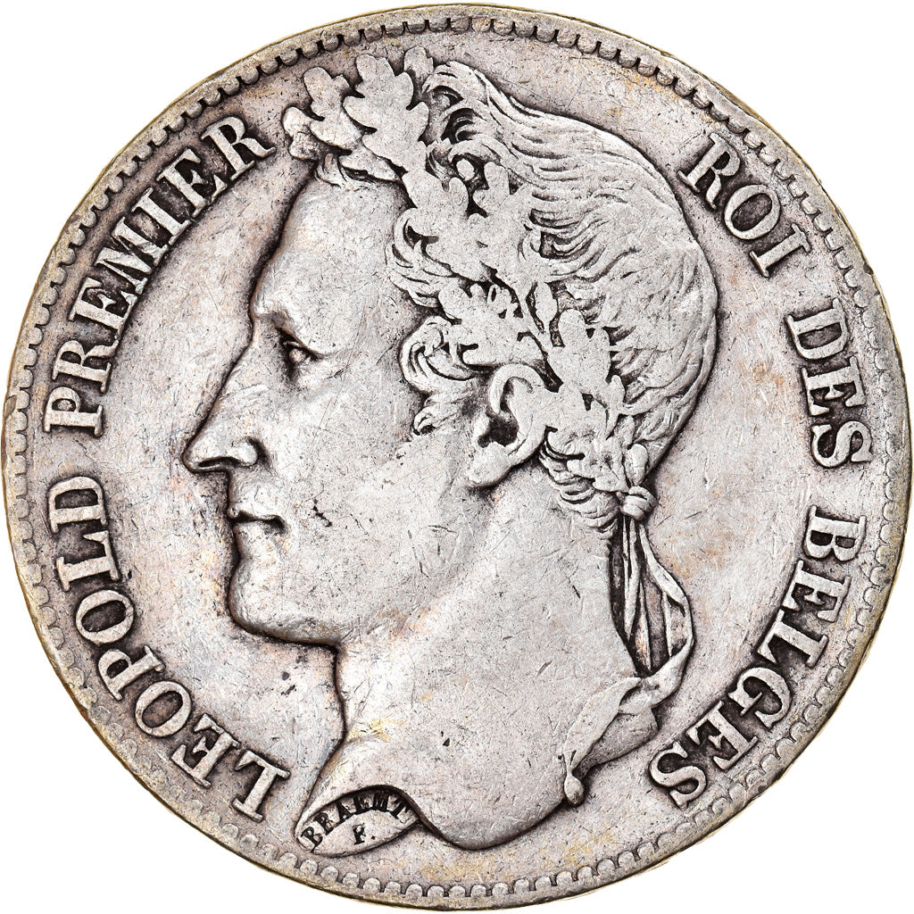 Moeda, Bélgica, Leopold I, 5 Francs, 5 Frank, 1848, VF(30-35), Prata, KM:3.2
