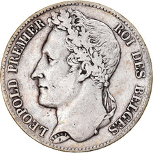 Moeda, Bélgica, Leopold I, 5 Francs, 5 Frank, 1848, VF(30-35), Prata, KM:3.2