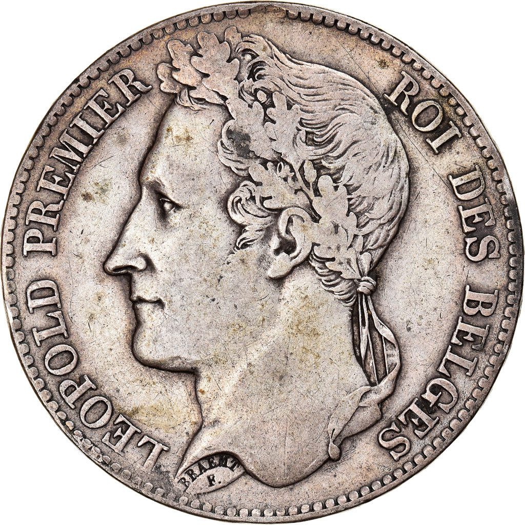 Moneta, Belgio, Leopold I, 5 Francs, 5 Frank, 1848, MB+, Argento, KM:3.2