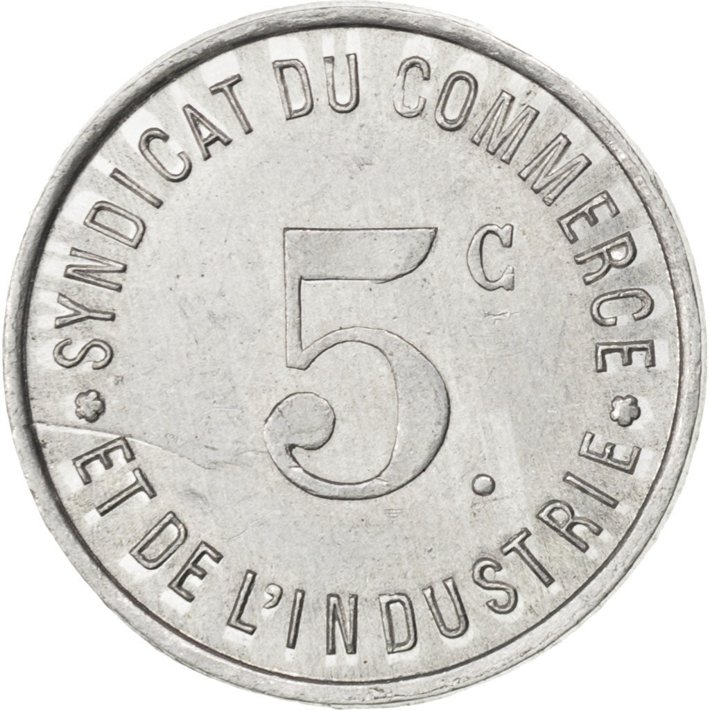 France, 5 Centimes, 1917, AU(55-58), Aluminium, Elie #10.1, 0.62