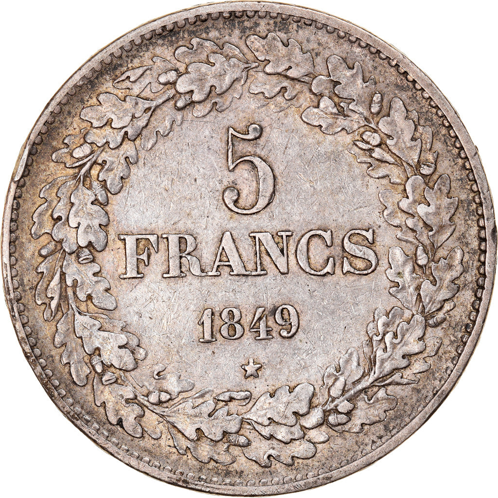 Münze, Belgien, Leopold I, 5 Francs, 5 Frank, 1849, SS, Silber, KM:3.2