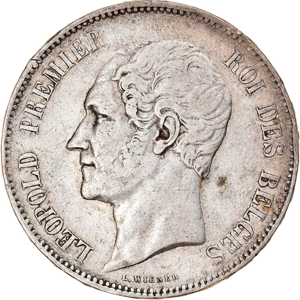 Munten, België, Leopold I, 5 Francs, 5 Frank, 1850, ZF, Zilver, KM:17