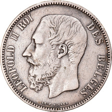 Coin, Belgium, Leopold II, 5 Francs, 5 Frank, 1867, Brussels, EF(40-45), Silver