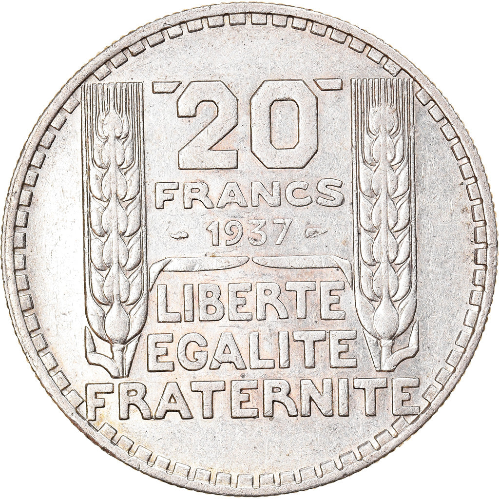 Münze, Frankreich, Turin, 20 Francs, 1937, Paris, SS, Silber, KM:879