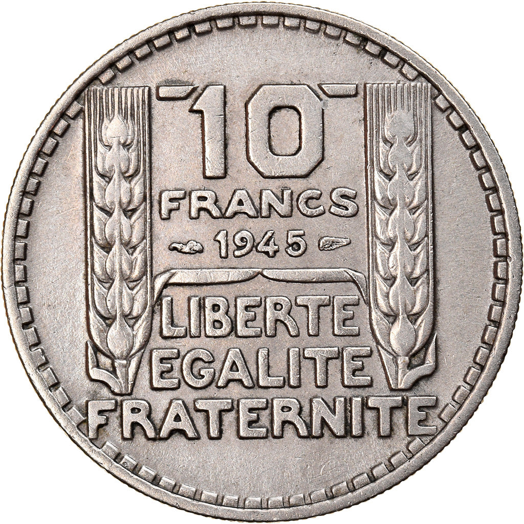 Munten, Frankrijk, Turin, 10 Francs, 1945, Paris, Rameaux courts, ZF