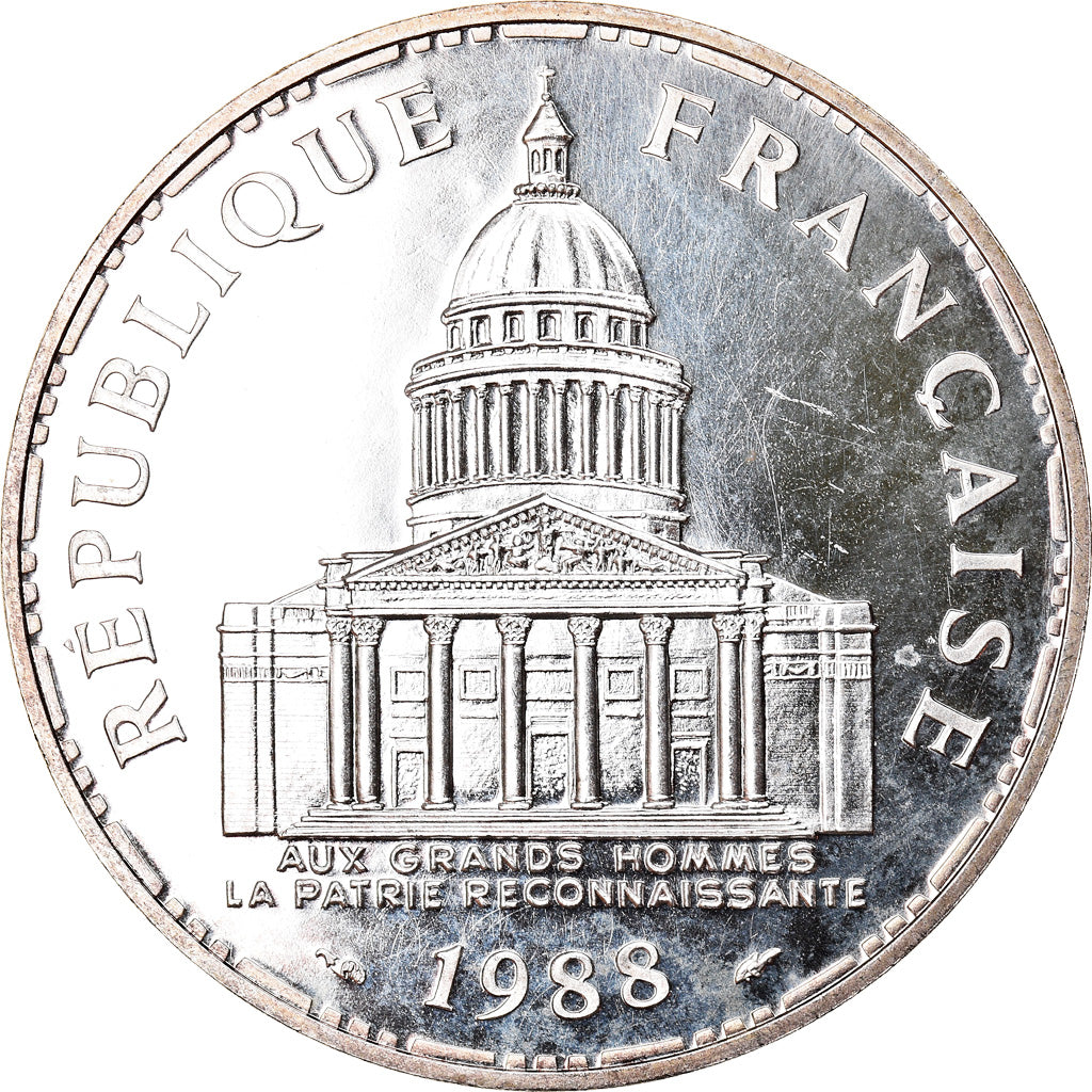Moneta, Francia, Panthéon, 100 Francs, 1988, Paris, SPL, Argento, KM:951.1