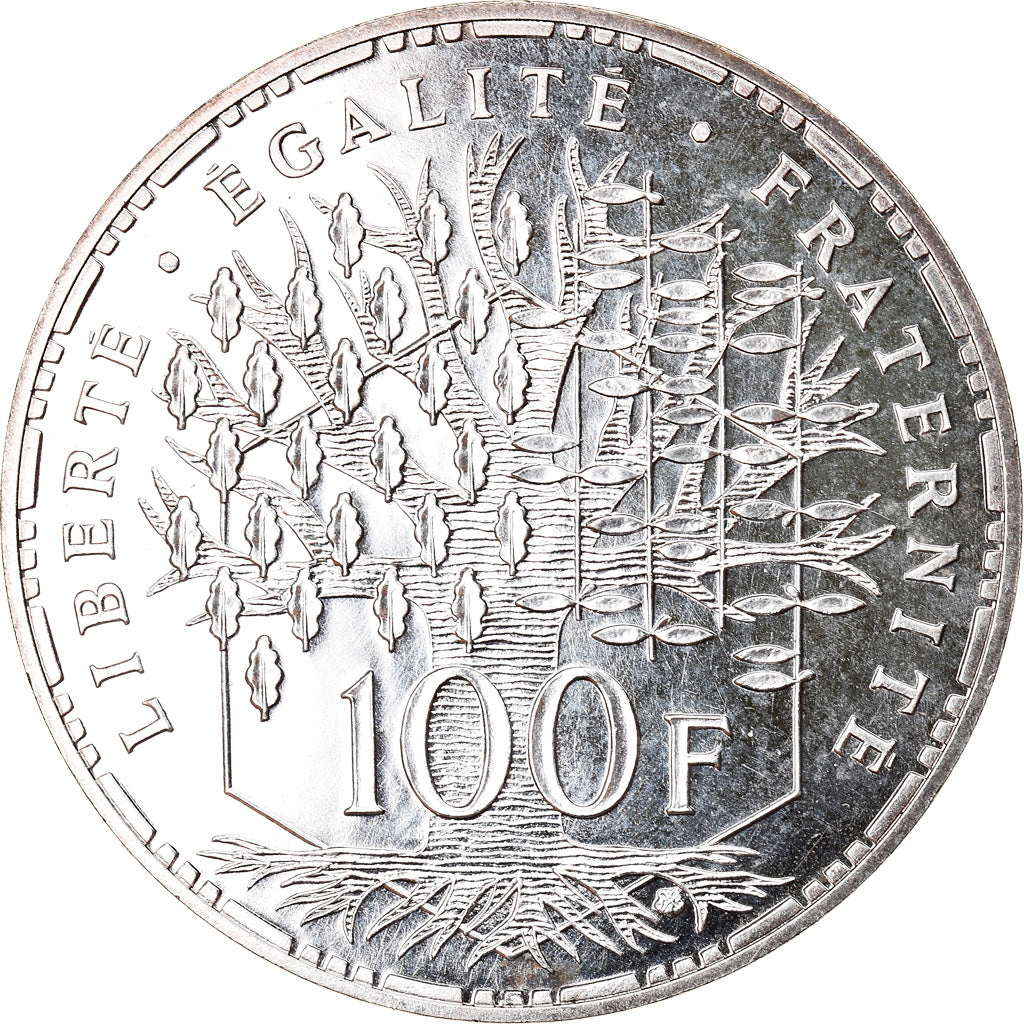 Moneta, Francia, Panthéon, 100 Francs, 1988, Paris, SPL, Argento, KM:951.1
