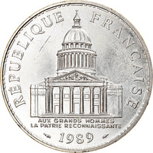 Moeda, França, Panthéon, 100 Francs, 1989, Paris, MS(60-62), Prata, KM:951.1