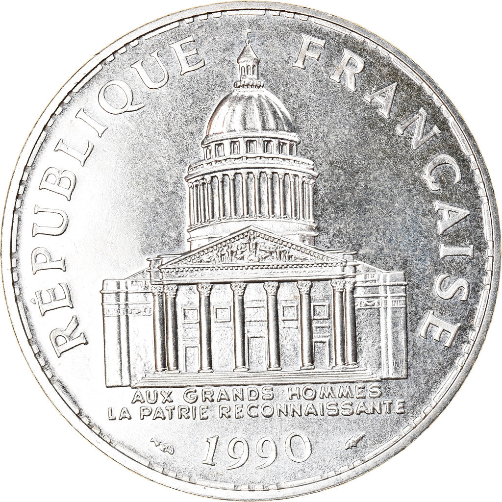 Coin, France, Panthéon, 100 Francs, 1990, Paris, MS(64), Silver, KM:951.1