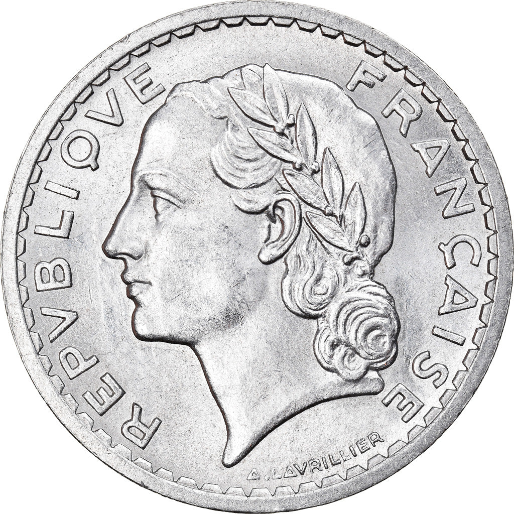 Munten, Frankrijk, Lavrillier, 5 Francs, 1946, Castelsarrasin, UNC-, Aluminium