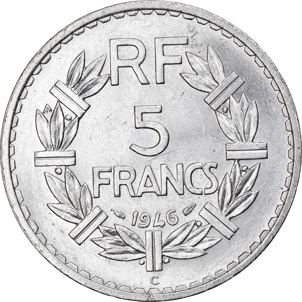 Munten, Frankrijk, Lavrillier, 5 Francs, 1946, Castelsarrasin, UNC-, Aluminium