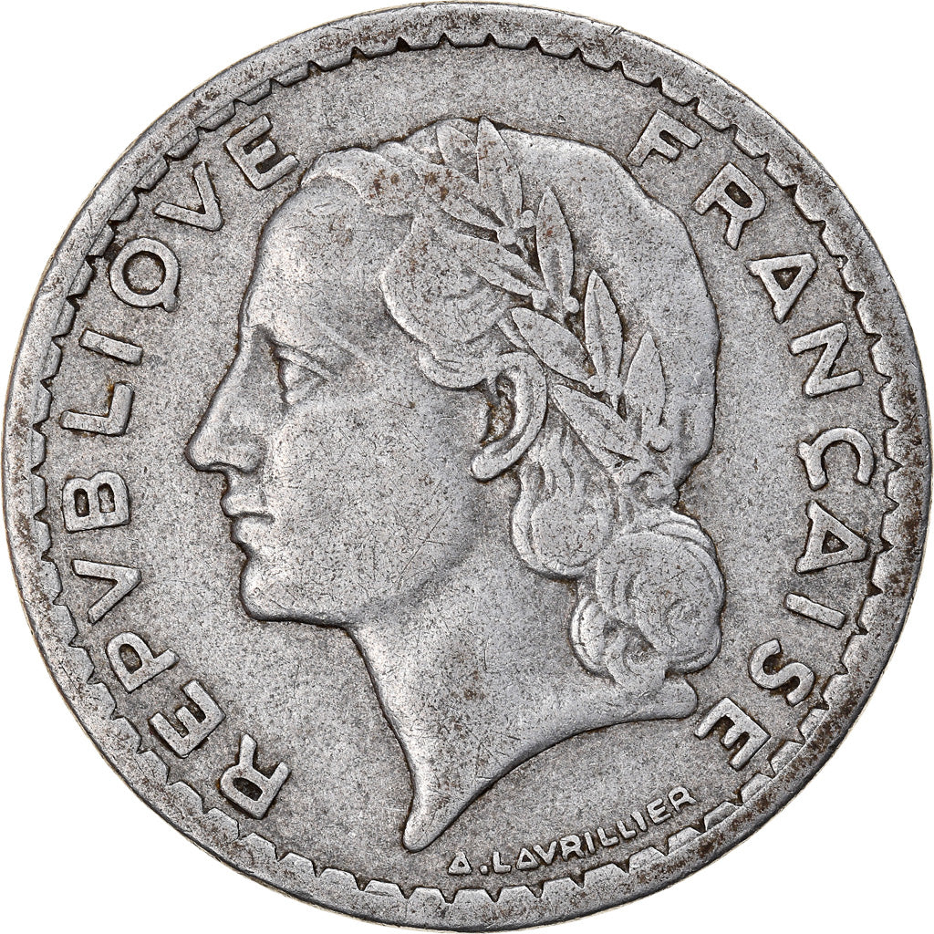 Coin, France, Lavrillier, 5 Francs, 1952, Paris, VF(30-35), Aluminum, KM:888b.1