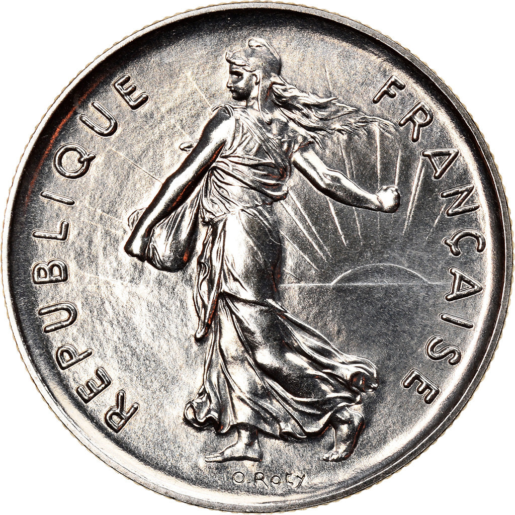 Moeda, França, Semeuse, 5 Francs, 1984, Paris, MS(65-70), Cobre-Níquel