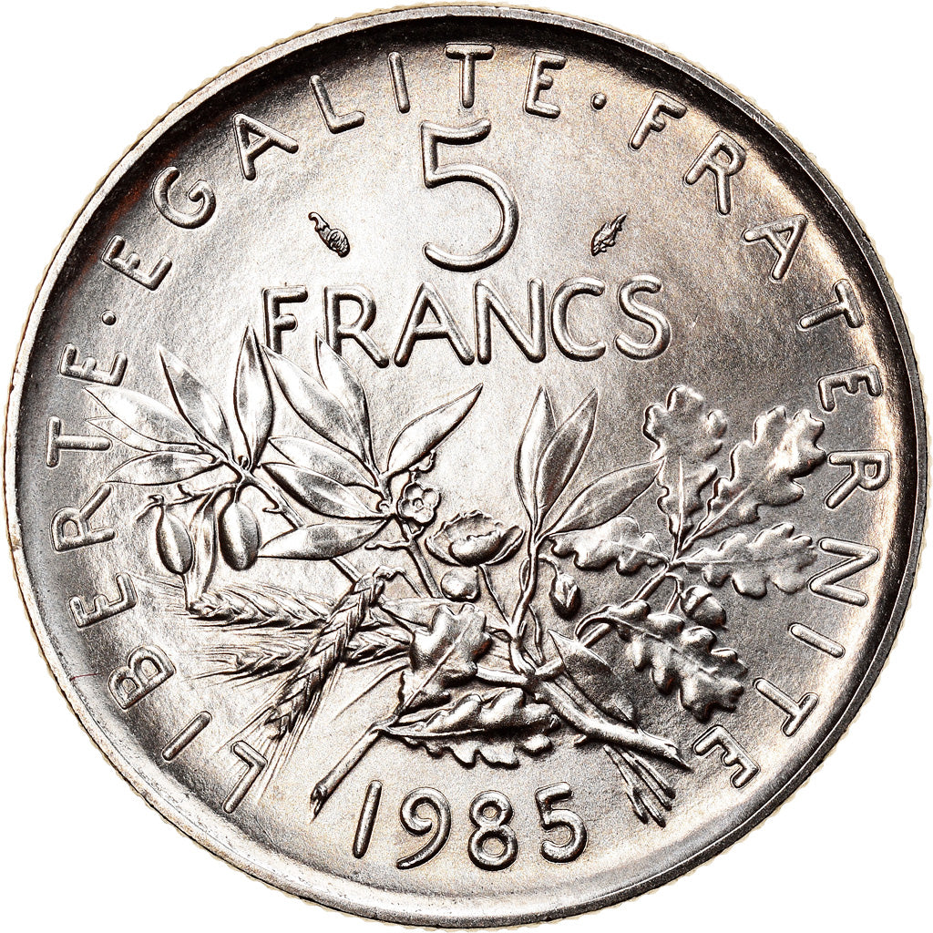 Moneta, Francia, Semeuse, 5 Francs, 1985, Paris, FDC, Nichel placcato