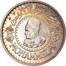 Münze, Marokko, Mohammed V, 500 Francs, 1956/AH1376, Paris, VZ+, Silber, KM:54