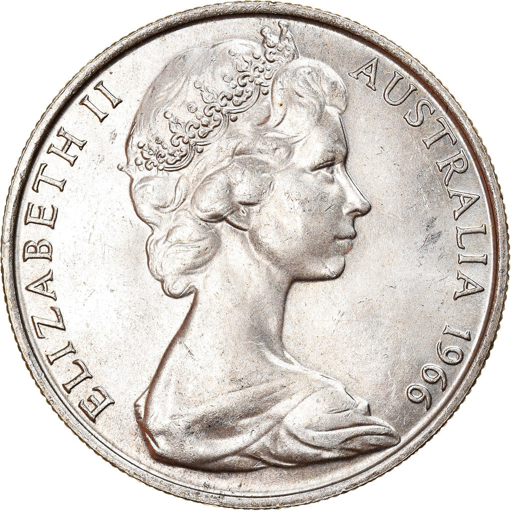 Münze, Australien, Elizabeth II, 50 Cents, 1966, VZ+, Silber, KM:67