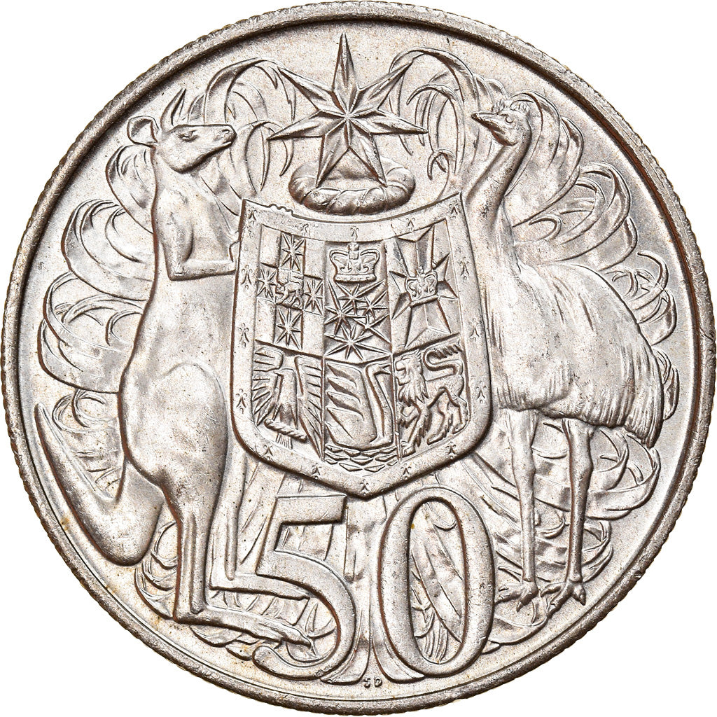 Münze, Australien, Elizabeth II, 50 Cents, 1966, VZ+, Silber, KM:67