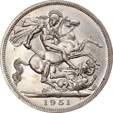 Moneta, Wielka Brytania, George VI, Crown, 1951, AU(55-58), Miedź-Nikiel