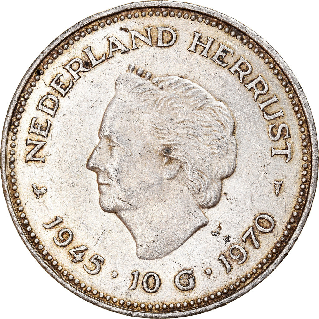 Munten, Nederland, Juliana, 10 Gulden, 1970, PR, Zilver, KM:195