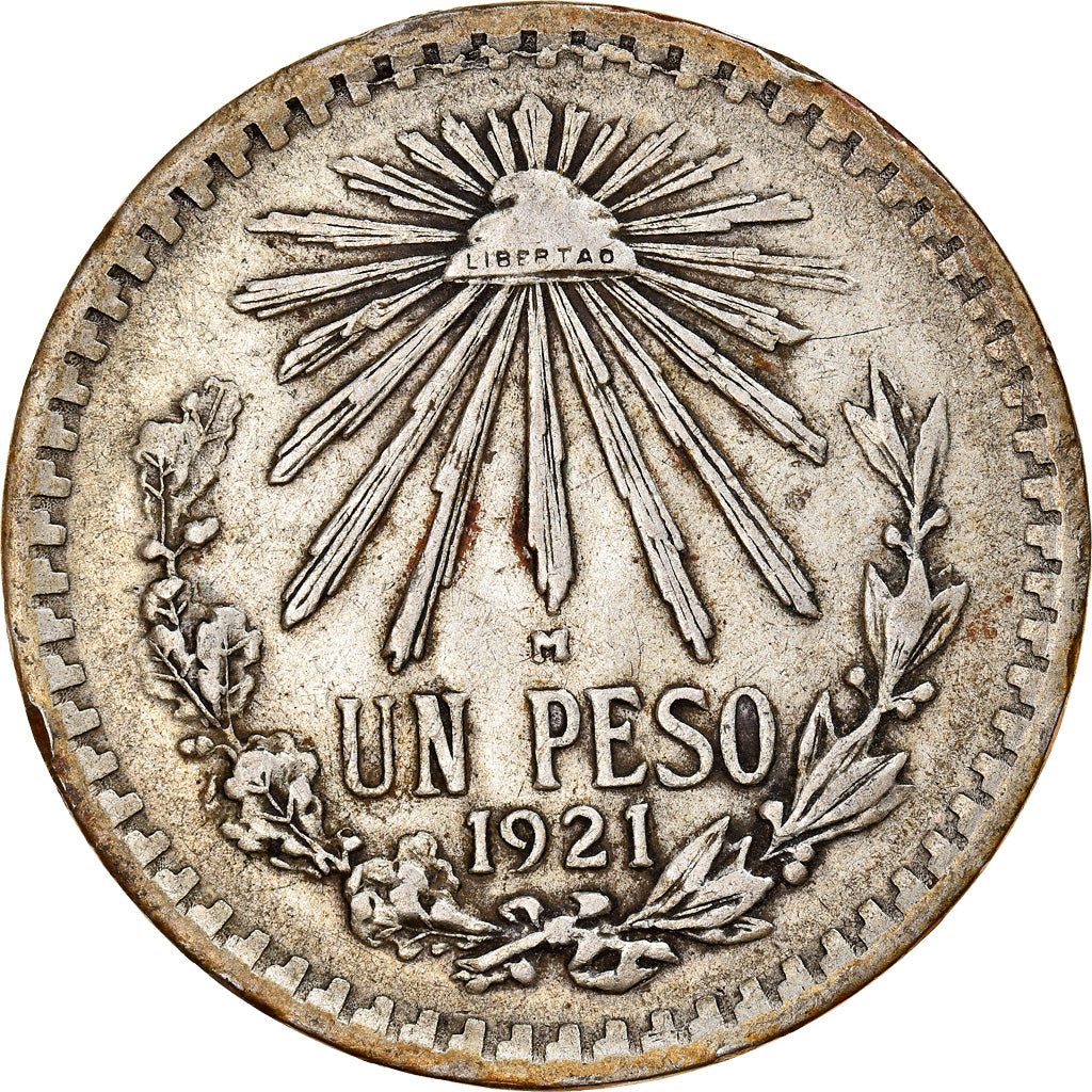 Monnaie, Mexique, Peso, 1921, Mexico City, TTB, Argent, KM:455
