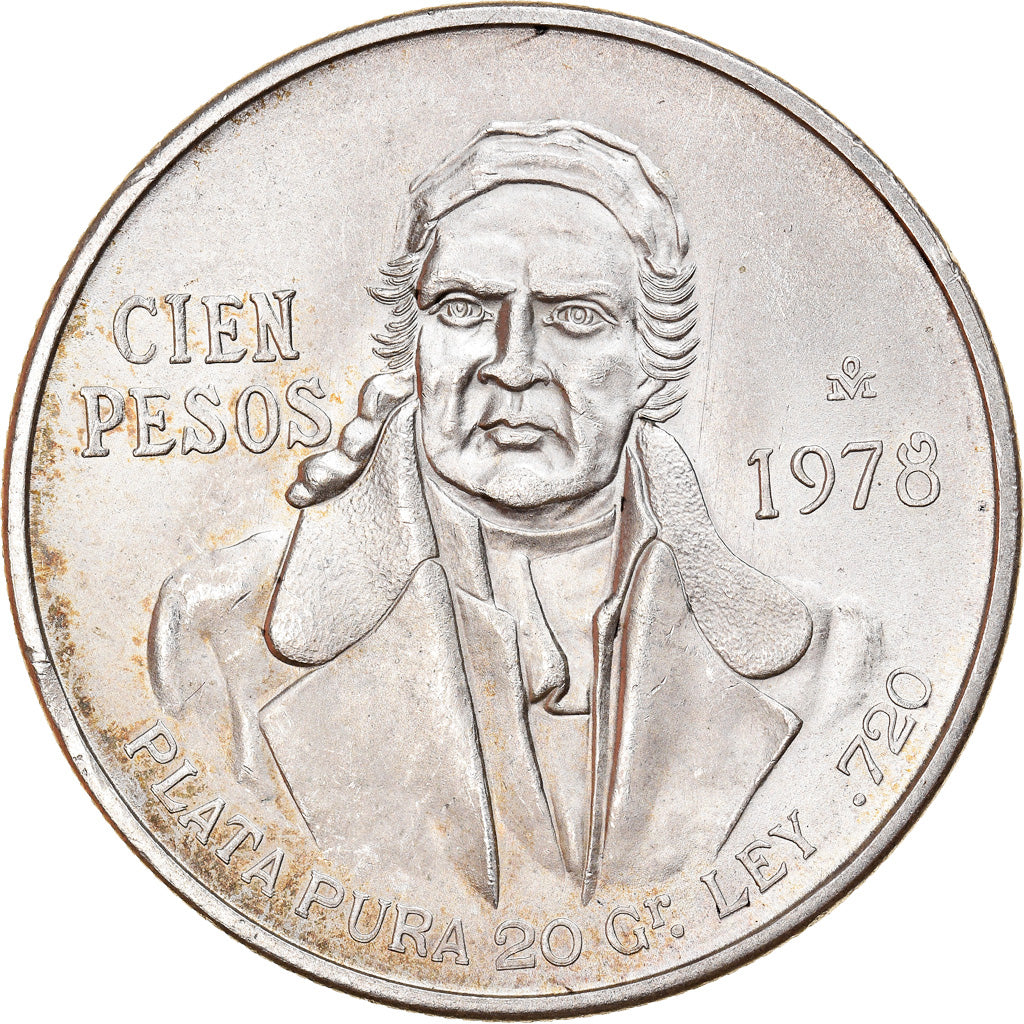 Moneta, Mexico, 100 Pesos, 1978, Mexico City, MS(60-62), Srebro, KM:483.2
