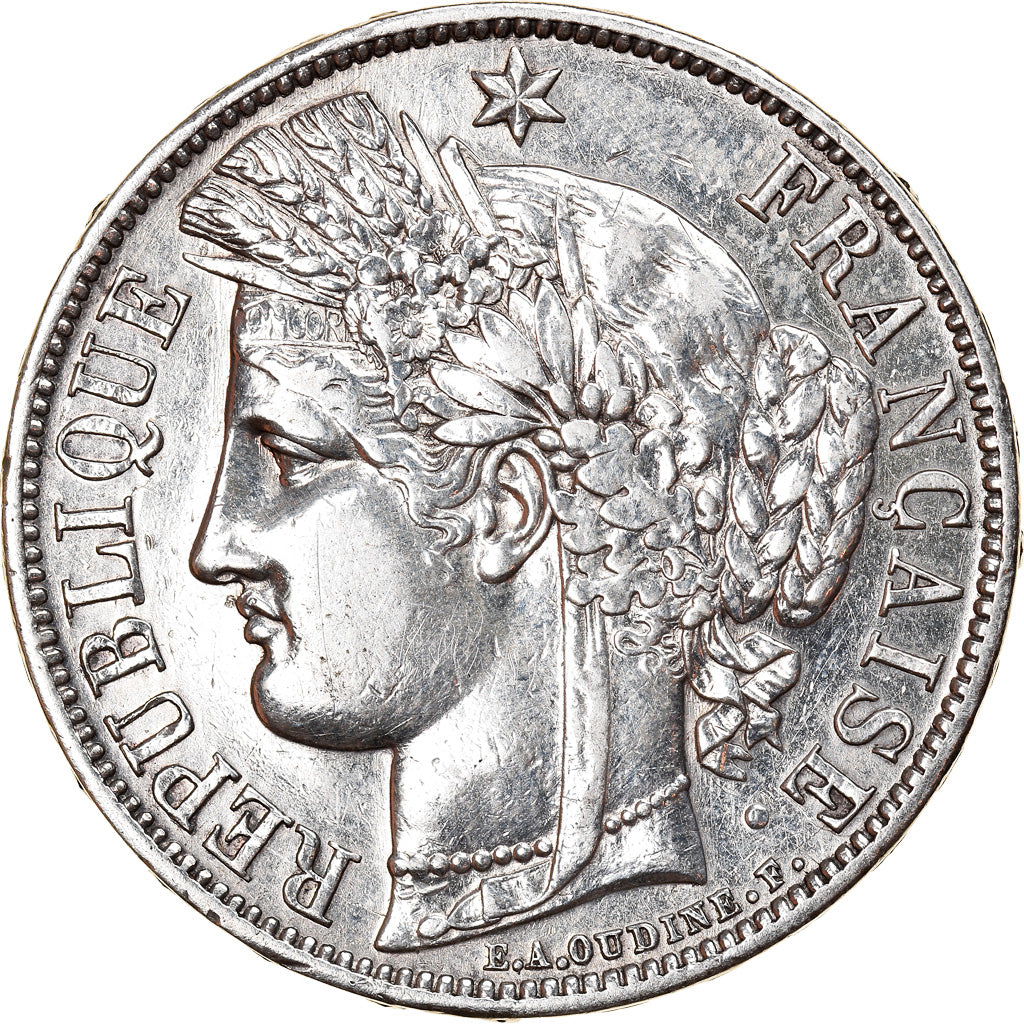 Moneta, Francia, Cérès, 5 Francs, 1870, Paris, BB, Argento, KM:818.1